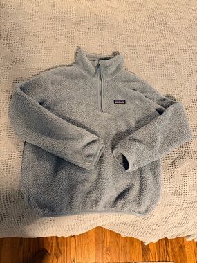 Light blue Patagonia Los Gatos fleece quarter zip top